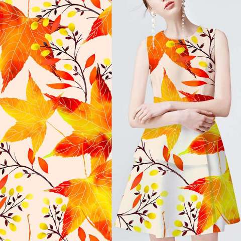 2019 New Design Cloth print design digital printed fabric for dress woman